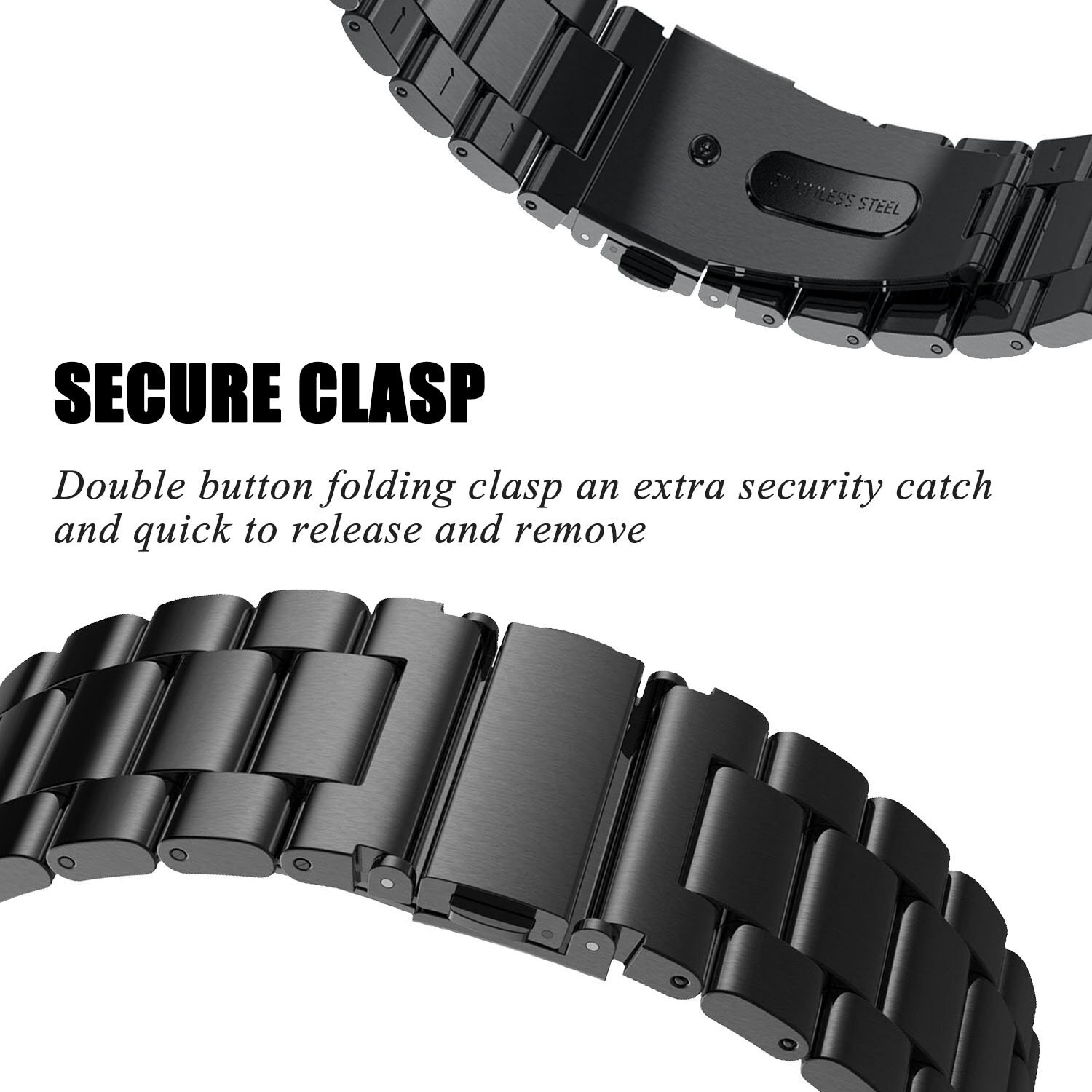 Watch Strap Compatible for Fitbit Versa 2 Bands/Lite Band Stainless Steel Versa Special Edition Bracelet Replacement Watch Band