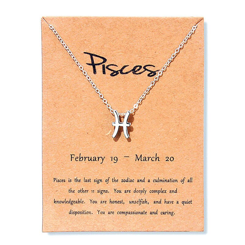 Vrouwen 12 Horoscoop Sterrenbeeld Goud Kleur Hanger Ketting Taurus Ram Leeuw 12 Sterrenbeelden Sieraden Kinderen Kerstcadeaus: Pisces