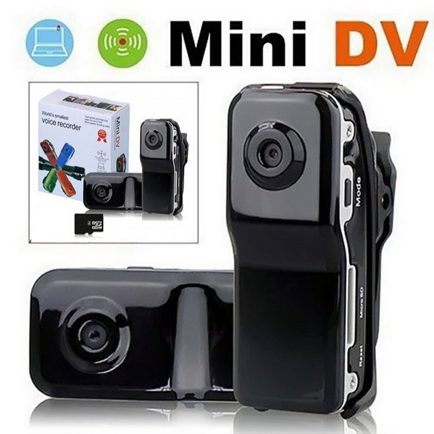 Gosear Portable Mini HD DVR DV Video Camera Recorder Webcam Camcorder with Sound Control Mic for Hiking Sport 2.2x1.1x0.8in