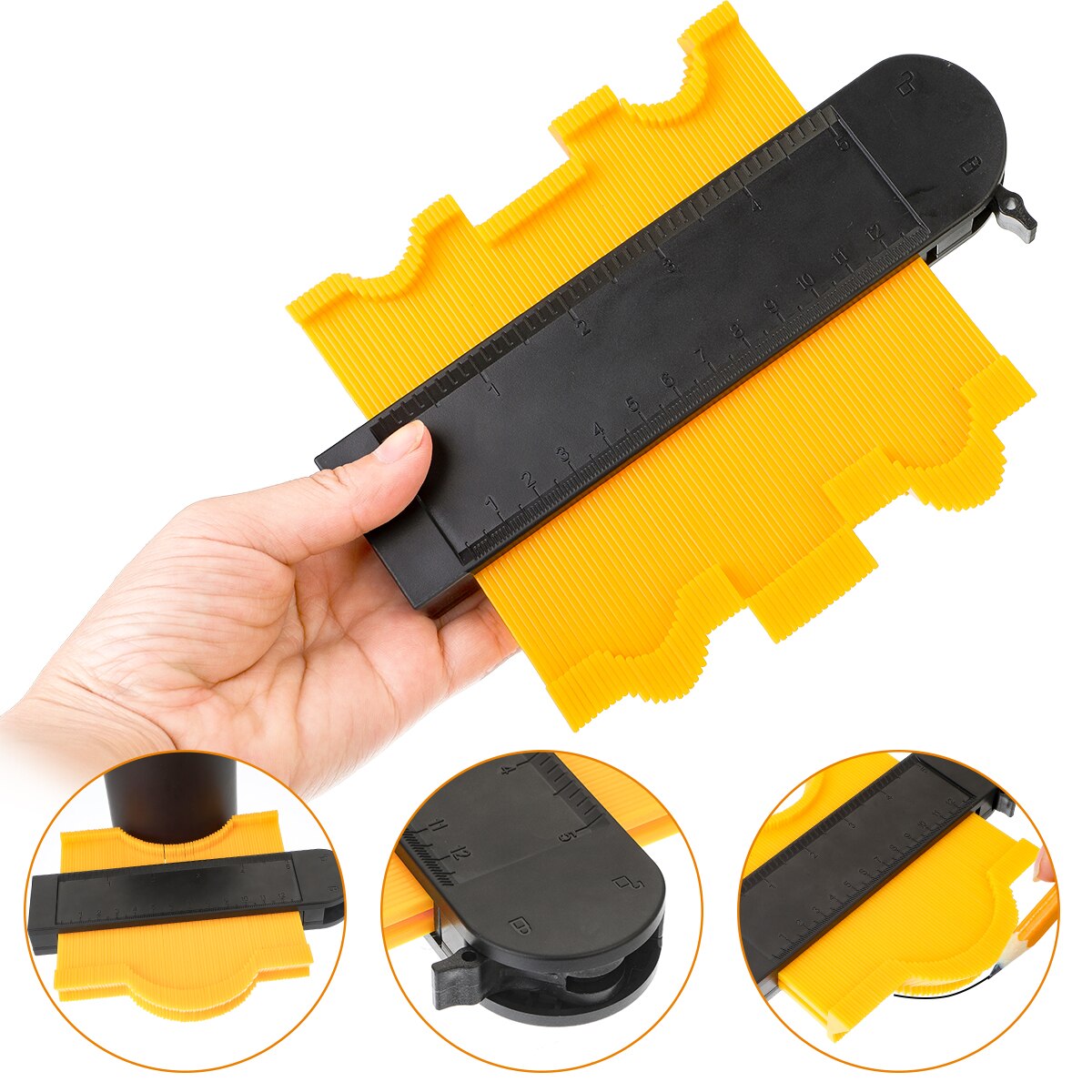 Meter Model Template Plastic Contour Copy Measuring Tool Shape Gauge Duplicator Multi-functional Profile Measurement Tool: 10