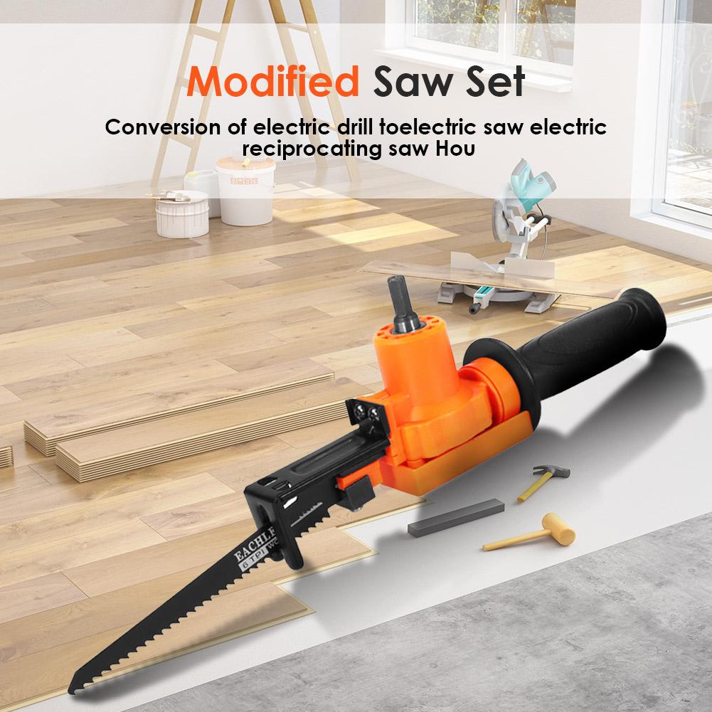 Reciprocating Saw Attachment Change Electric Drill Into Saw Metal File For Wood Metal Cutting Saw Jig Attachment Adapter