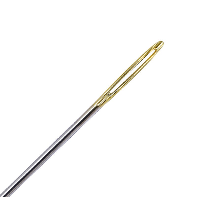 Jiwuo 100pcs Cross Stitch Embroidery Needles 22# 24# 26# Large Eye Hand Sewing Needles With Threader Home DIY Sewing Tool