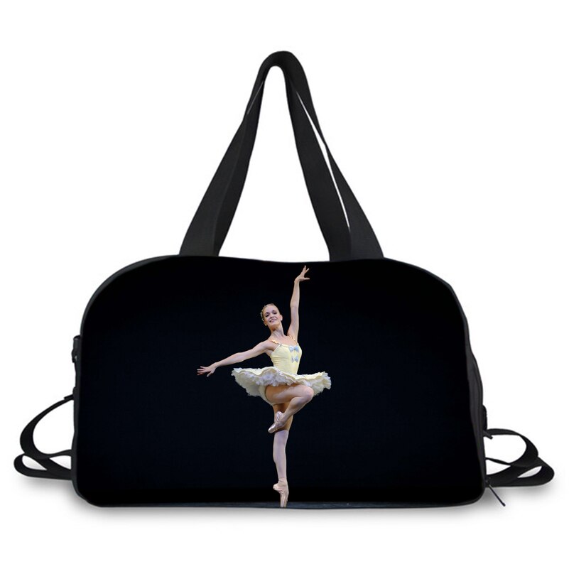 Bolsa de viaje con compartimentos para zapatos, mochila de lona para el gimnasio y el baile de ballet: 5