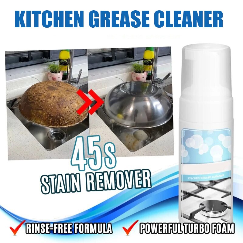 Kitchen Grease Cleaner 30/100ml Stainless Steel Cleaner &amp; Polish For Grills Ovens &amp; Appliances B99