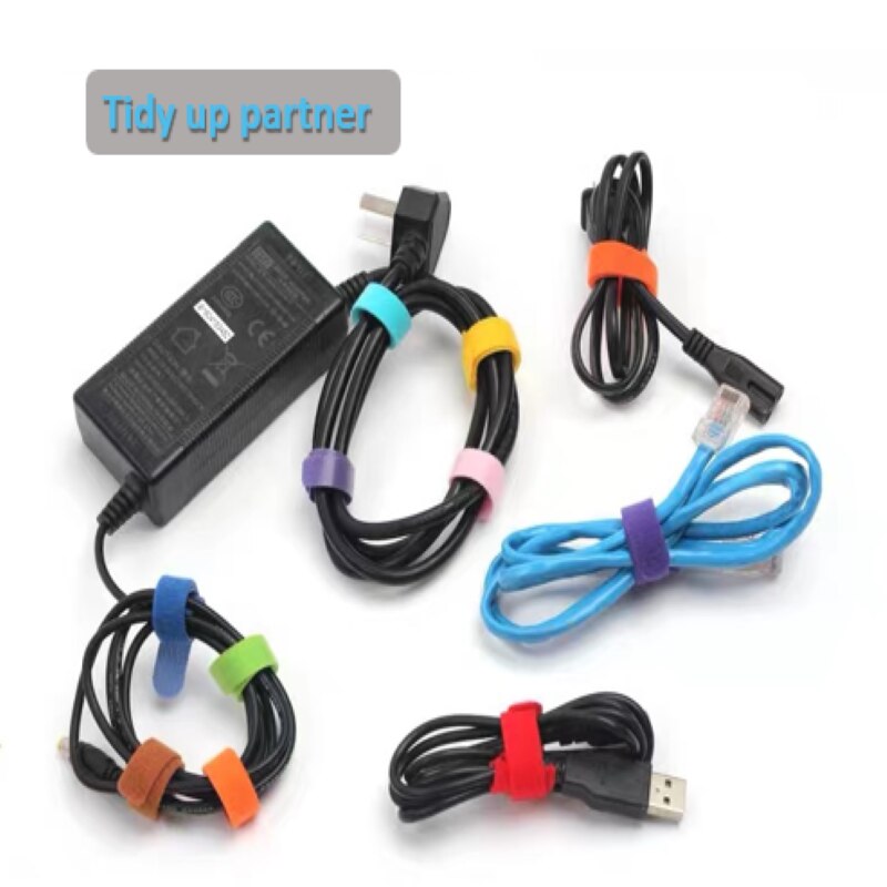 nylon Velcro Strisce Adesive Magia Ganci ciclo continuo Fascette clip di Filo di Linea di Finitura Velcro Cinghia Appiccicoso Nastro