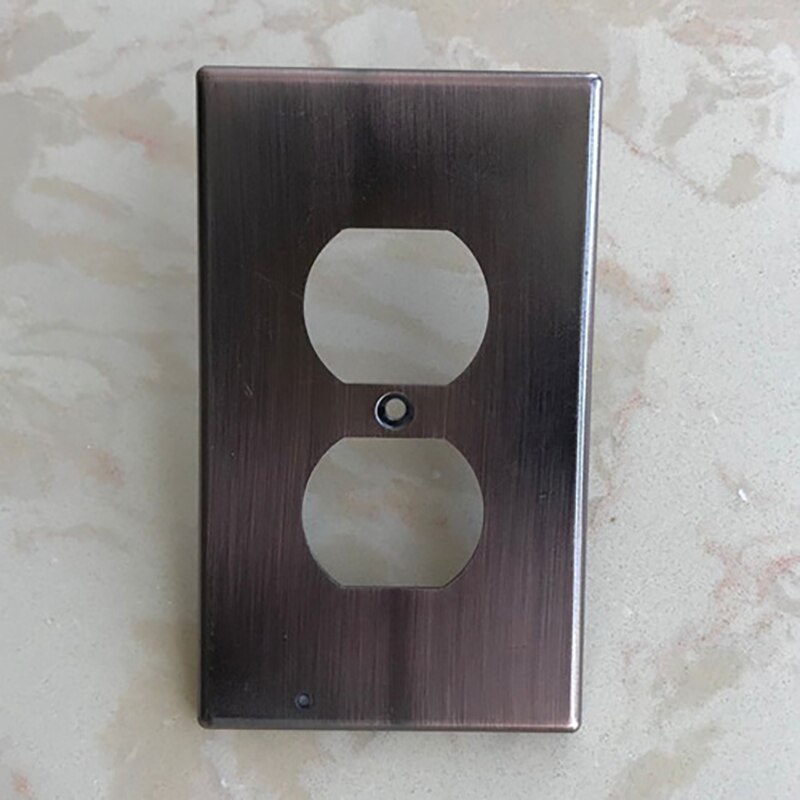 Durable Night Light Duplex High Convenient Outlet Cover Wall Plate With Led Night Lights Ambient Light Sensor: Bronze