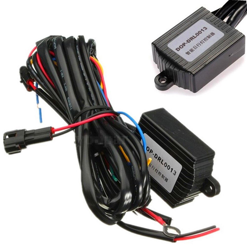 Drl Controller Auto Led Dagrijverlichting Relais Harnas Dimmer Op/Off 12V Mistlamp Controller