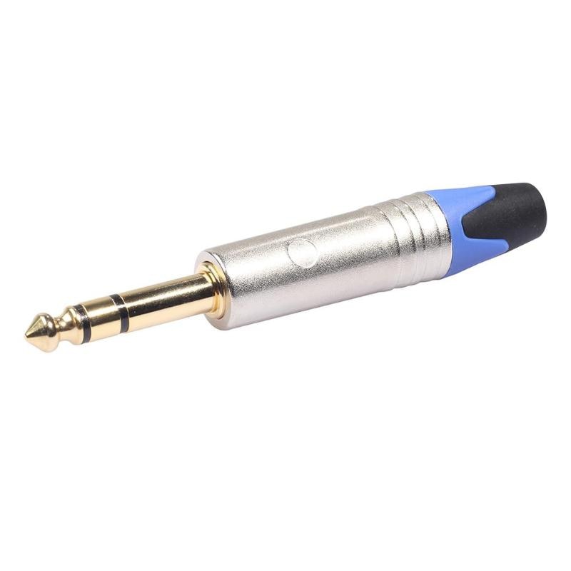 6.35mm Jack Stereo Metal 1/4 inch Connector 6.5mm Male Audio Plug Solder Adapter Solderen vergulde 6.35 plug