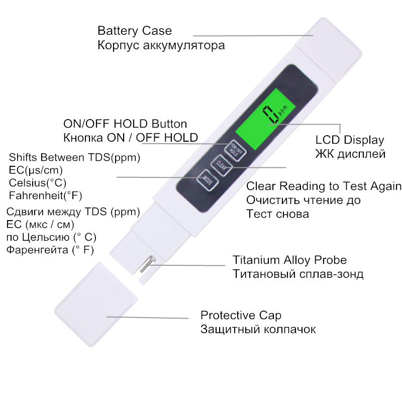 3 w 1 TDS EC urządzenie robić pomiaru temperatury miernik długopis przewodność pomiar jakości wody TDS i miernik EC 40% taniej