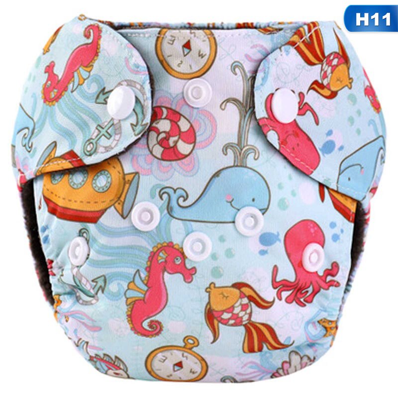Leuke Cartoon Pttern Luier Voor Baby Kids Bamboe Houtskool Ultradunne Pasgeboren Baby Luiers Nb Aio Doek Luier Fit Voor 0-3Kg: DP0057H11
