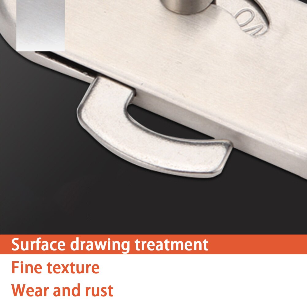 Barn Door Lock Clasp Home Hotel Stainless Steel Anti Theft Bolt Sliding 90 Degree Buckle Right Angle Curved Safety Bedroom