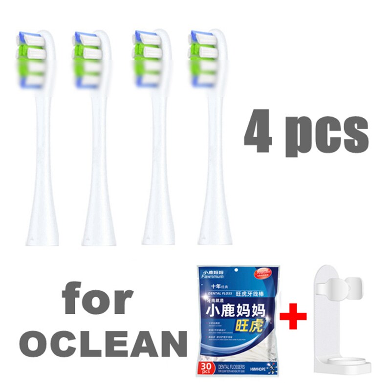6 stk udskiftning af tandbørstehoveder til xiaomi soocas  x3/x3u mijia  t300 til oclean x / zi / en elektrisk tandbørstehoveder: E