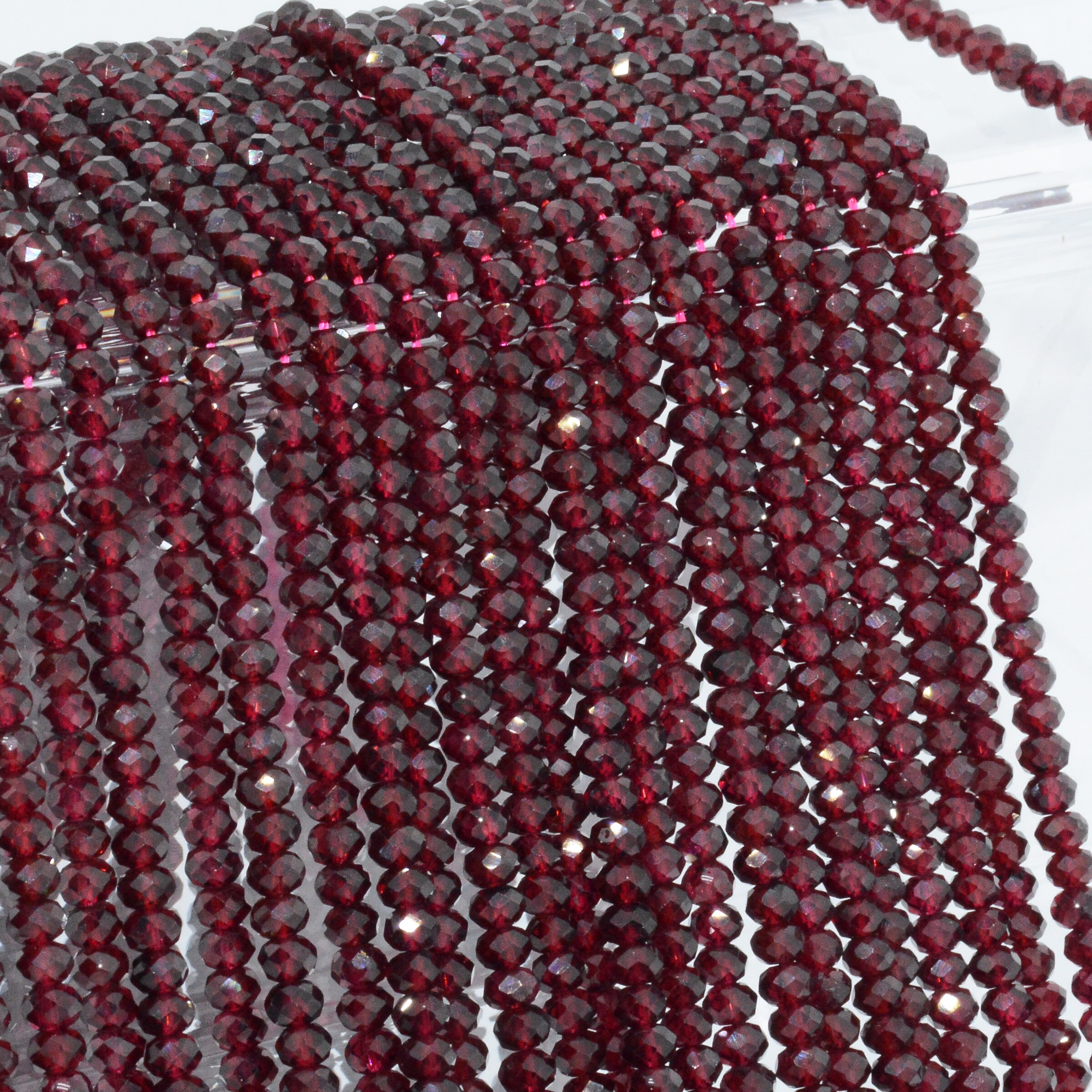 Facettierte rondelle aus natürlichem pyrop-granat , 2 x 3mm,3 x 4mm