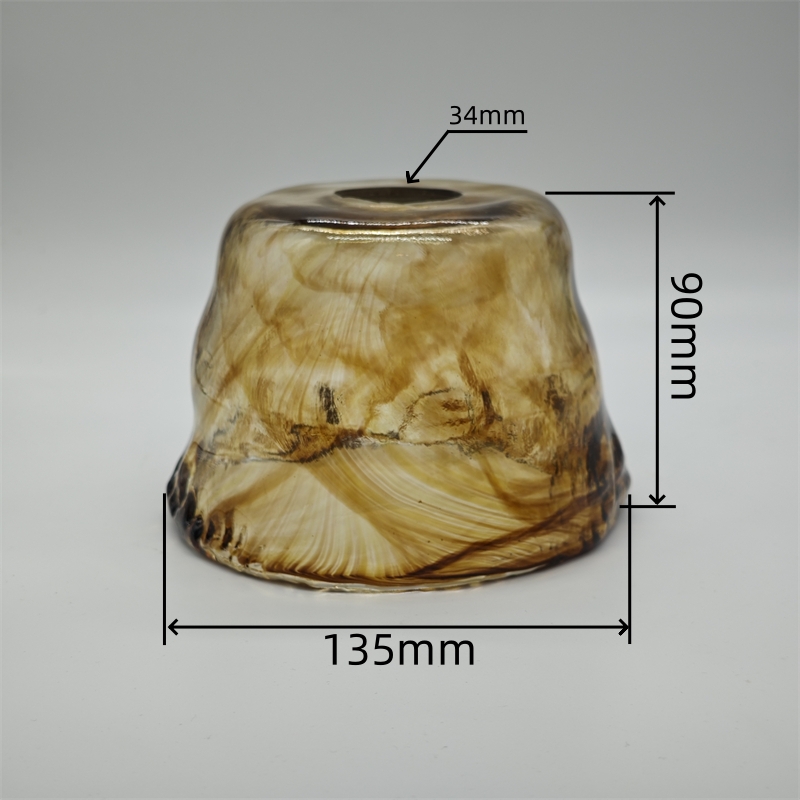 Glas Lampen schirm gepaart mit allen Kupfer Lampen kopf mit Schalter DIY Pendel leuchte Lampen schirm verdickt transparentes Braun glas: Beige