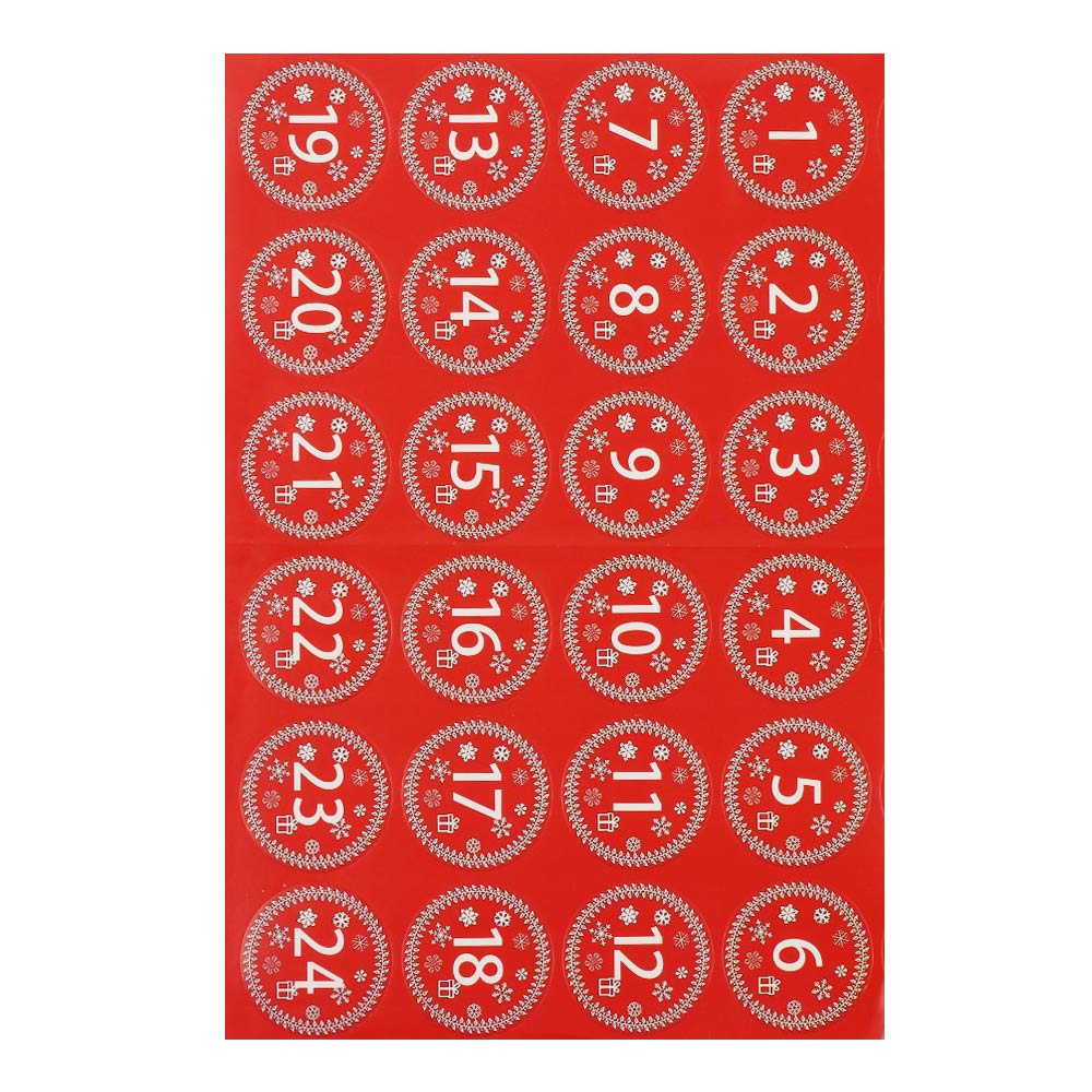 Merry Christmas Number Paper Stickers Advent Calendar Sticker Multi-Function DIY Packaging Cookie Sealing Label Decor: 11