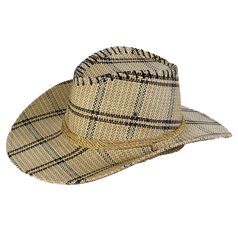 Unisex Summer Straw Camouflage Western Cowboy Hat Leisure Straw Hat UV Protection Outdoor Jazz Brimmed Hiking Sport: 6
