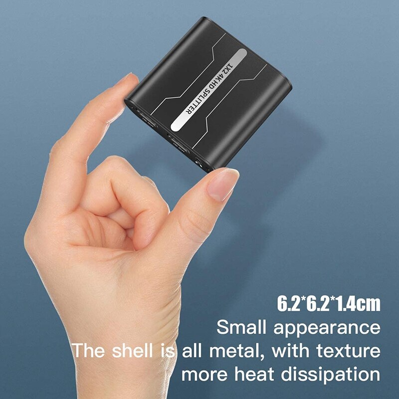 Audio Splitter 1 in 2 Out, Additional Audio Output Channel, Supports 4K x 2K @30Hz 1080P for Nintendo Switch PS4 TV