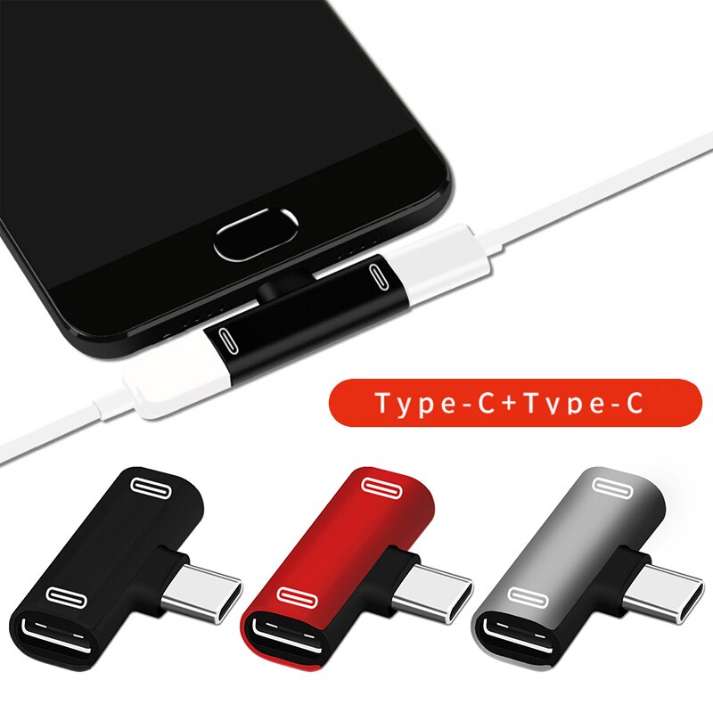 3 In 1 Double Type-c Adapter USB Type-C Charging Cable Charger Earphone Converter For Xiaomi 6/8 Headphone Adapter