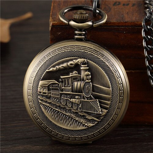 Retro Bronzen Versnelling Mechanische Pocket Horloges Mannen Ster Romeinse Cijfers Unieke Hollow Skeleton Steampunk Hand Fob Horloge Ketting: Watch