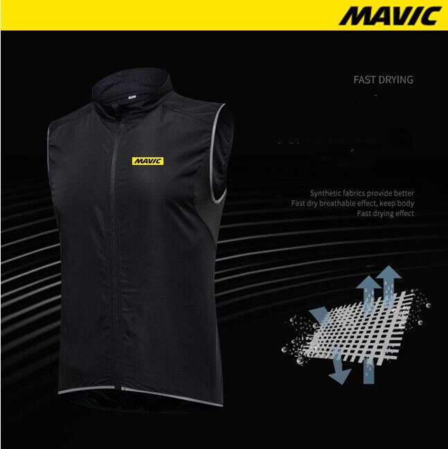 MAVIC Chaleco de Ciclismo de superior ligero a prueba de viento ciclismo Chaleco de los hombres o las mujeres ciclismo chaleco cortavientos mtb viento chaleco