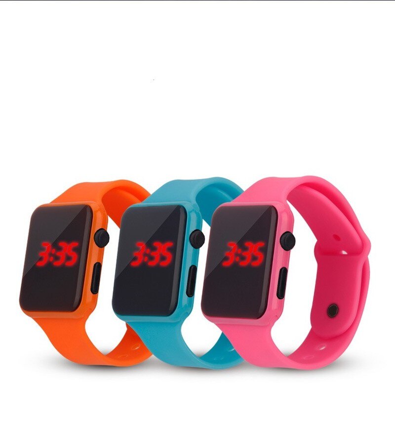 Reloj Digital LED para niños , reloj cuadrado de silicona con estilo, reloj electrónico deportivo, relojes para niños