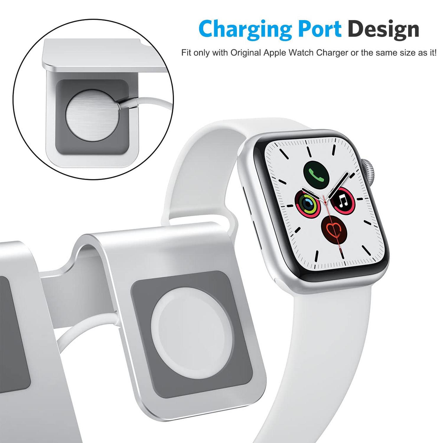 Stativ för apple watch  - 2 in 1 universellt skrivbordsställ för iphone 15 14 13 12 11 alla serier och apple watch-serien
