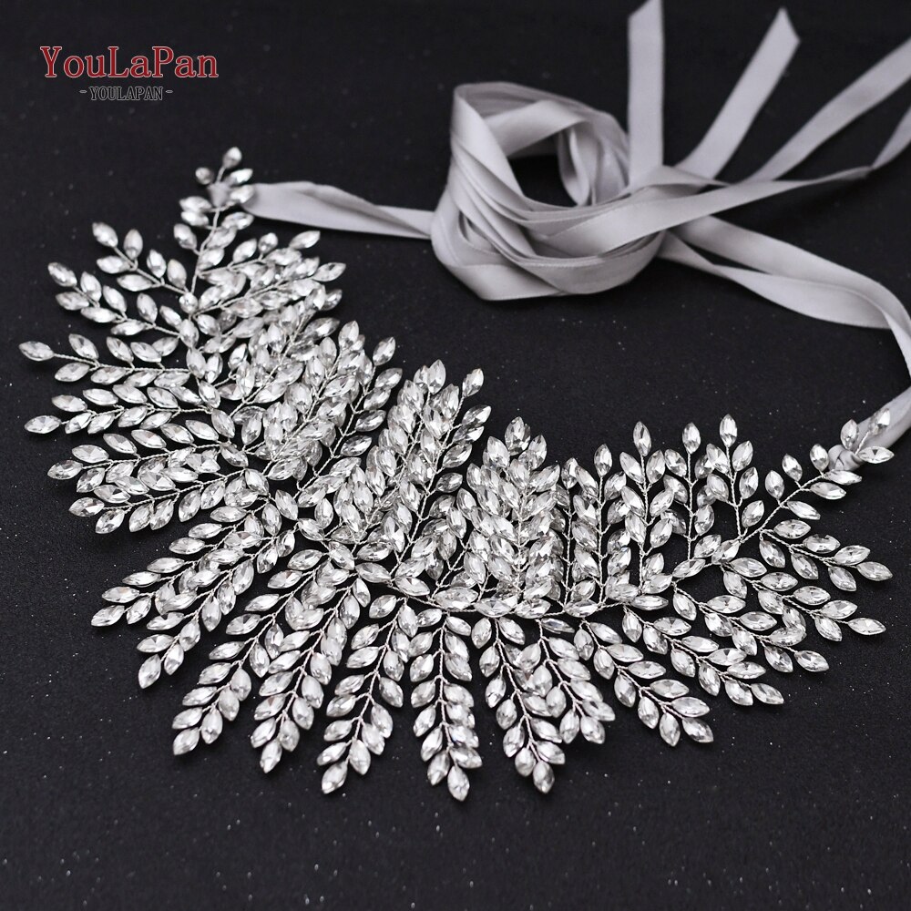 Youlapan  sh238- s bröllop sten bälten för kvinna damer bälte för klänning glitter bälte rhinestone bälte skärmar kvinnors juvel bälte: Grå
