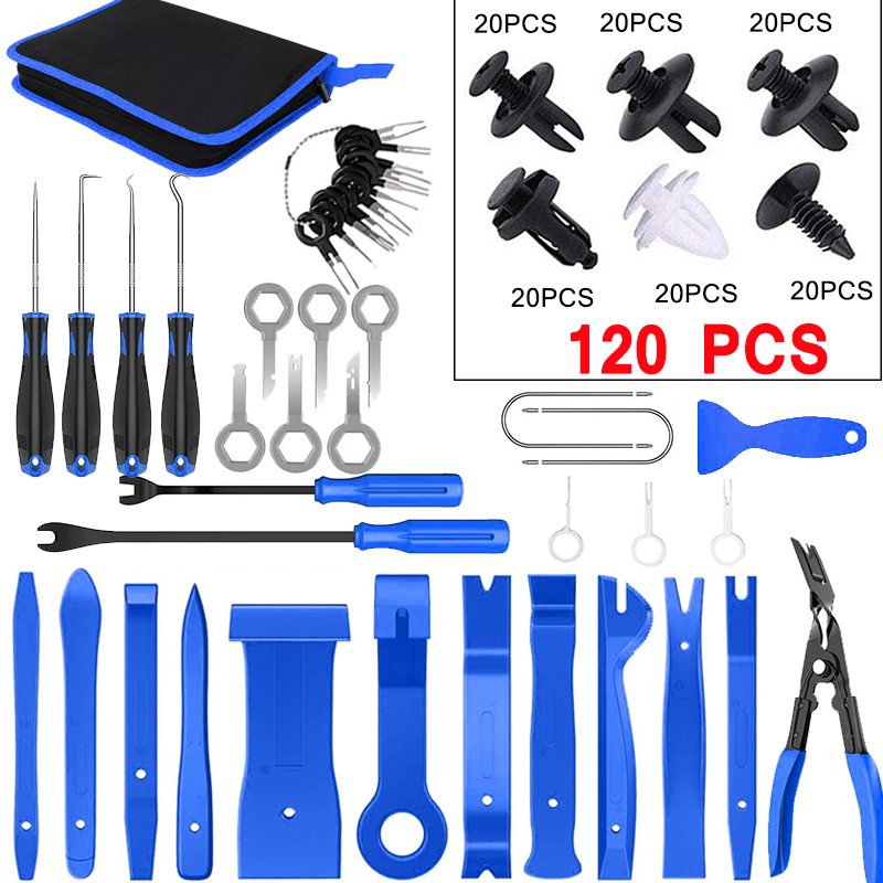 Auto-interieur demontage gereedschap Trim Removal Tools Kit Auto Removal Tool Kit Deurpaneel Radio Stereo Audio Dash Terminal verwijderen: Paars