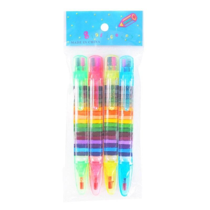 Crayones Kawaii de 20 colores/Uds., pluma de Graffiti creativa de colores Pastel de aceite para niños, suministros de pintura de dibujo, papelería para estudiantes: 4pieces