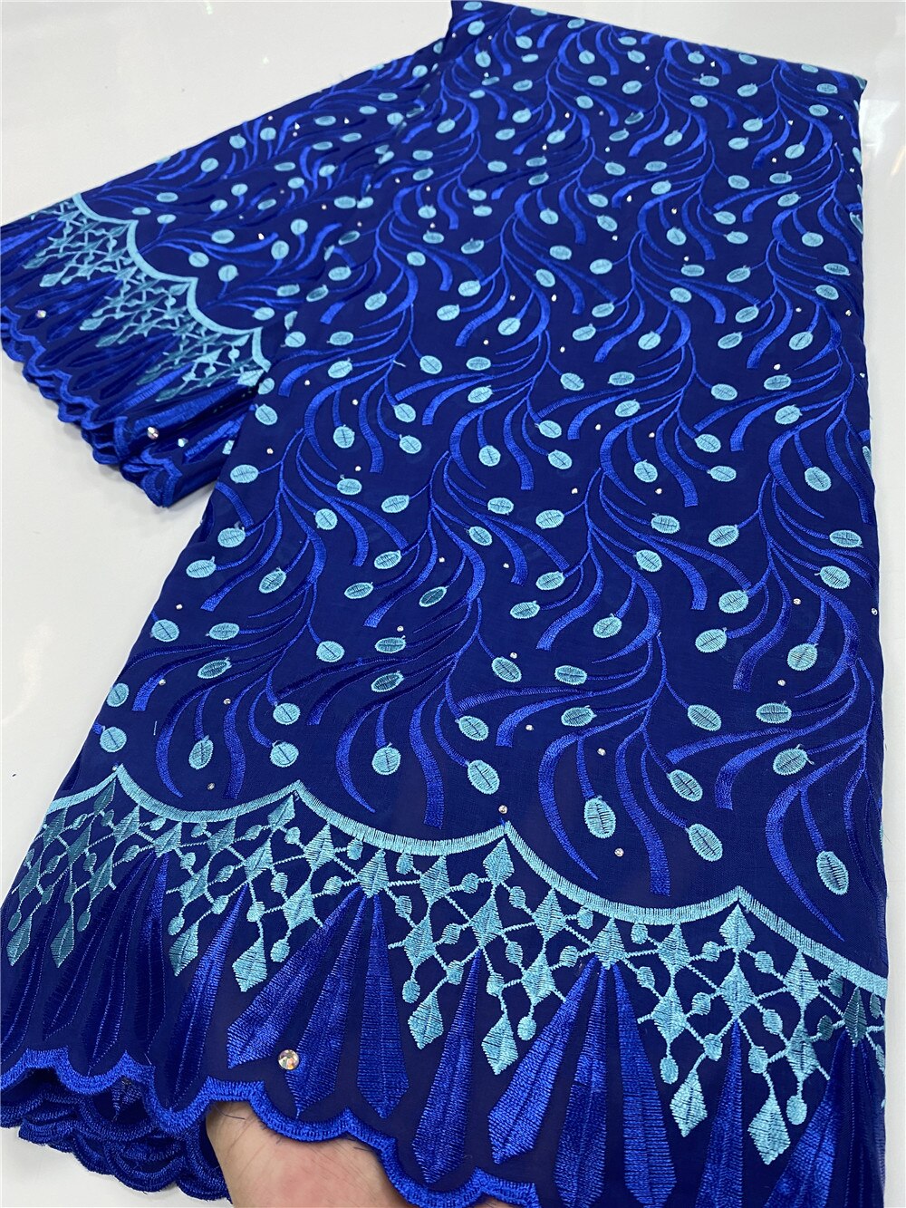 Swiss Voile Lace In Switzerland With Stones African Dry Cotton Lace Fabric Lace Nigerian For Wedding YA3532B-5: Picture 7