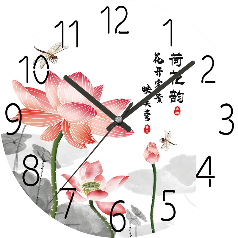 Montre géante en marbre au moderne, corps en verre et cristal, grande horloge murale 3D décorée pour salon, mécanisme silencieux, décor de chambre à coucher: Lotus