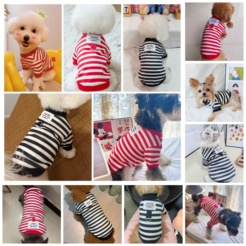 Dog Clothes for Small Dogs Striped Hoodies Autumn Winter Jacket Pet Pullover Dog Wram Coat Chihuahua Yorkie Puppy Sweatshirt