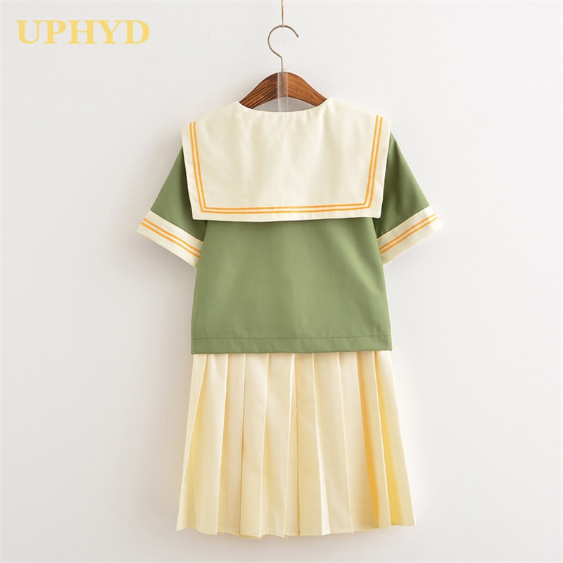 SchöNe Mädchen Grün Schuluniform Lolita Seemann Kleid Japanischen Koreanischen Studenten Bühne Leistung Seemann Uniformen