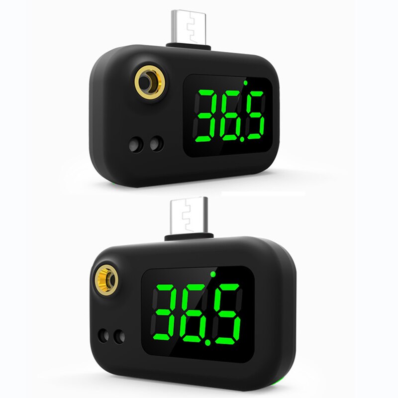 Usb termometer intelligent bærbar mini mobiltelefon termometer berøringsfri type infrarød termometer til apple micro type-c