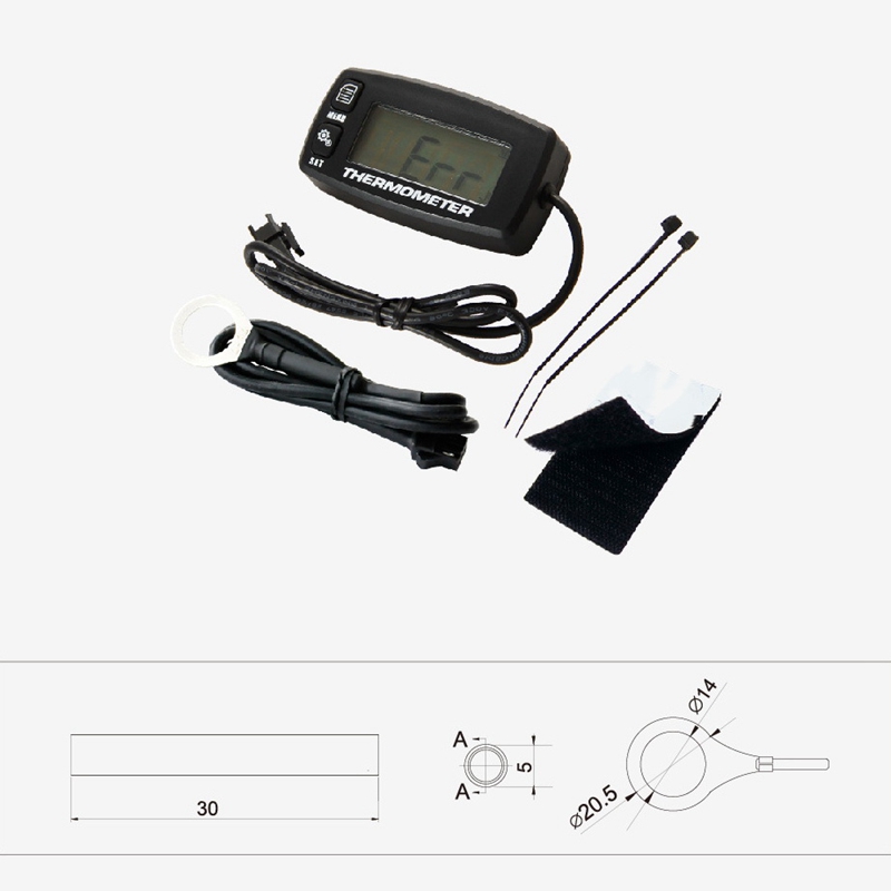 Cyfrowy wskaźnik temperatury silnika LCD alarm przekroczenia temperatury z czujnikiem RL-TS002 robić motocykla Dirtbike ATV