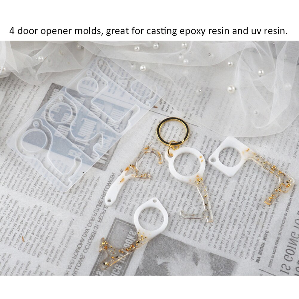 Home Craft Clear Epoxy Resin Casting Kids Adults DIY Pusher Silicone Mold No Touch Door Opener Beginners Button Multifunction