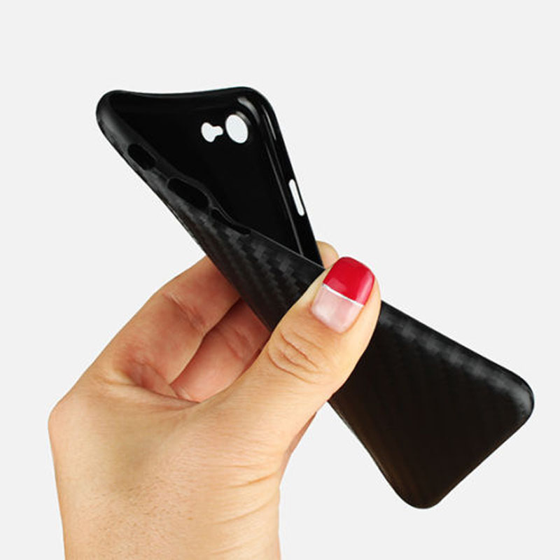 Funda ultrafina de fibra de carbono para iPhone, carcasa suave para iPhone 7 Plus 8 6S Slim PC Phone Capa Coque X para iPhone 6 Plus 8 Plus 6 7 8
