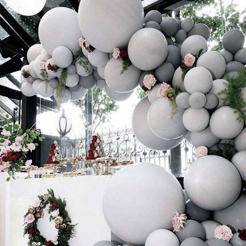 5 " 10 " 12 " 18 " 5-30 stuks grijze ballonnen matte grijze macaron ballon huwelijksdecoraties verjaardagsfeestbenodigdheden bollen heliumballon
