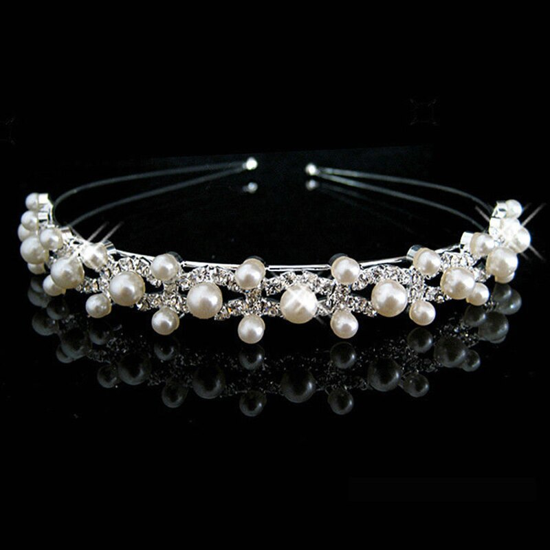 Bridal Hair Accessories Hair Bands Korean Gold Leaves Wreath Vintage Pearl Wedding Tiara Headband Women Girls Hair Crown