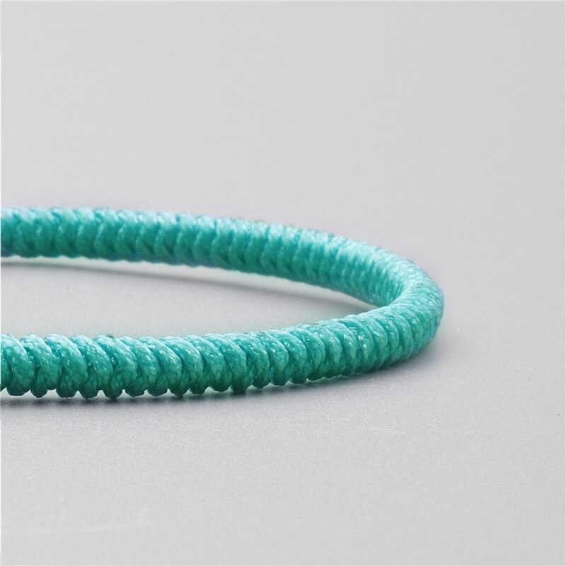 Tibetaanse Boeddhistische Handmad Lucky Armbanden Voor Vrouwen Mannen Boeddhisme Gevlochten Mint Kleur Knopen Touw Armband Betekenen Pure