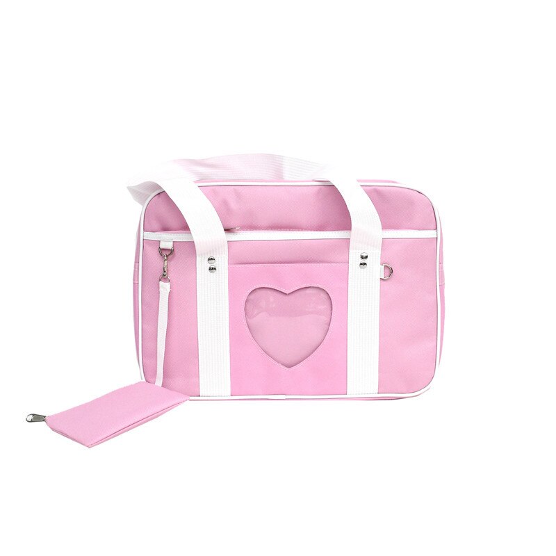 Bags for women Ita Japanese Heart Wego nylon School Bag Girl Uniform Handbag Shoulder Tote Bag bolsa sac a main: Pink