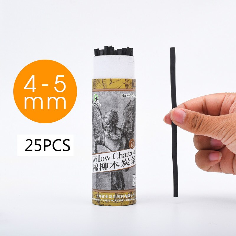 Maries bomuld pil trækul barer kunst specielle bløde kul blyanter skitse kul blyant skitse maleværktøjer: 4-5mm