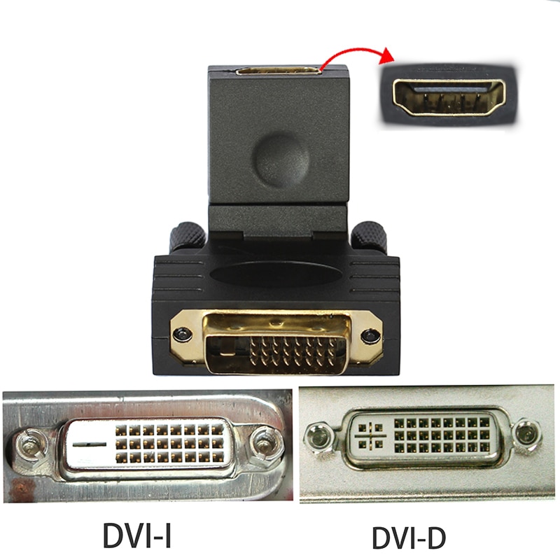 90 180 graden rotatie dvi 24+1 to hdmi-compatibele adapter dvi naar  hd 1080p hdtv-converter voor pc  ps3 projector tv-box