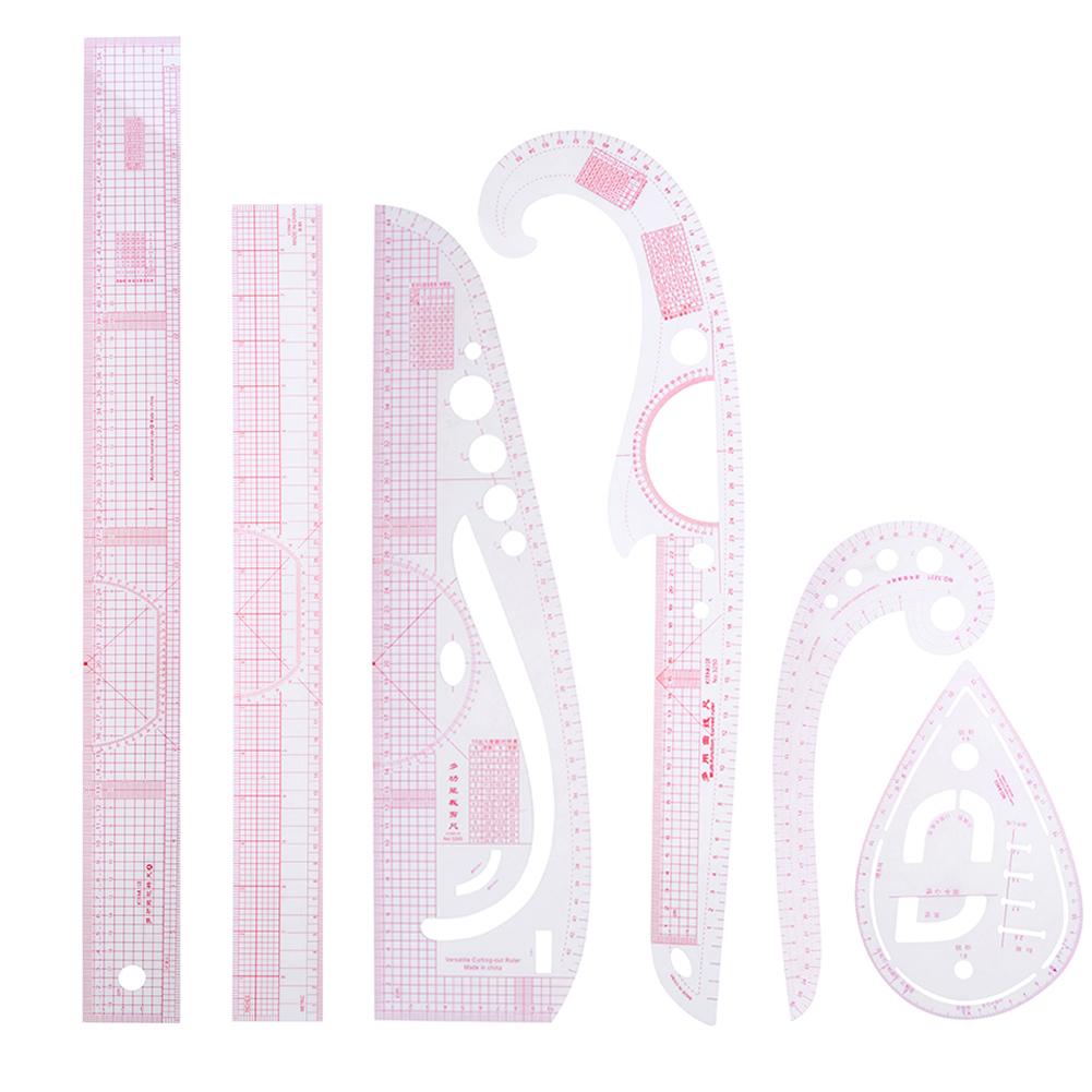 Ruler Tailor Measuring Kit Clear Sewing Drawing Ruler Yardstick Sleeve Arm French Curve Set Cutting Ruler Paddle Wheel