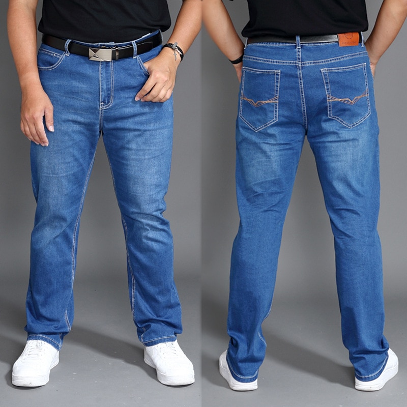 Jeans herreklær modis homme bukser merke herre ropa de hombre jean uomo denim mann slim fit blå stretch vanlig pantalon pluss 46