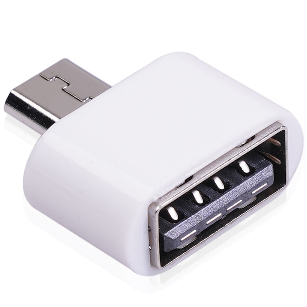 Portable OTG Converter Micro USB 2.0 Female to Micro USB Male Data Adapter Converter Connector: 1 pcs White