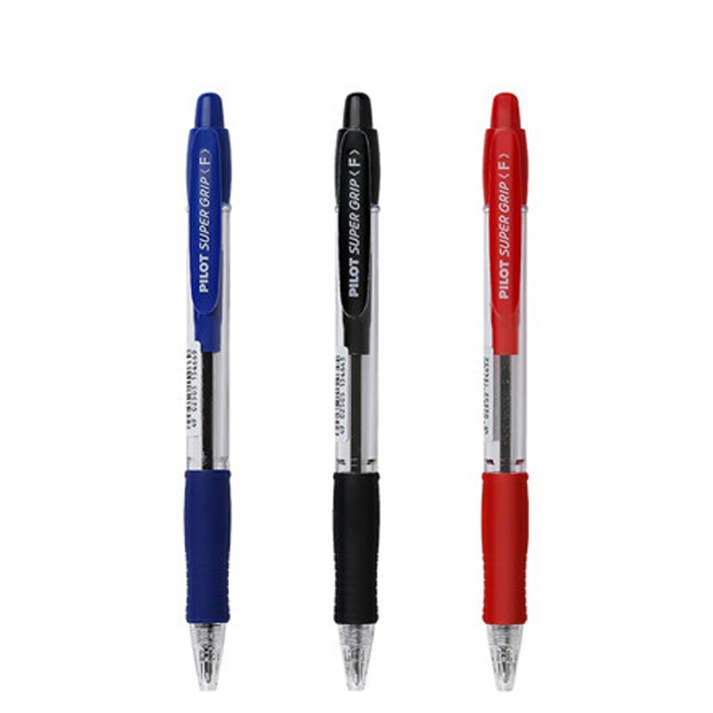 9 Pieces Pilot BPGP-10R SUPER GRIP Ballpoint Pens Ball Point Pen transparent plastic 0.7mm Office School Supplies: Mixed 9pcs