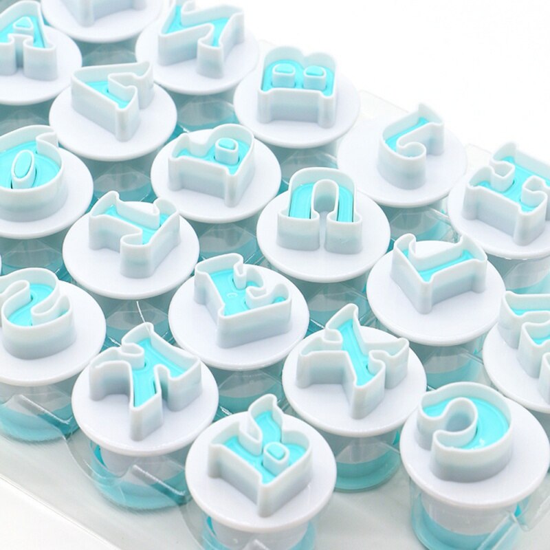 Pâtisserie moule lettre fondant emporte-pièce 26 pièces supérieur & minuscule Alphabet et 10 pièces numéro gâteau décoration toolsCMMA