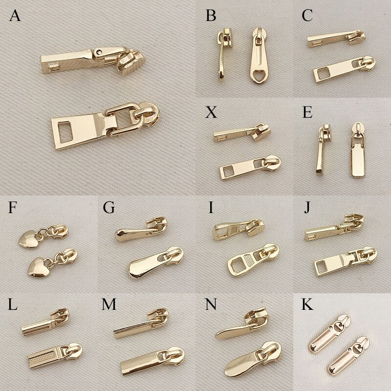 1Pcs 3# Gold Plated Fix Zip Puller/Zipper Pull Sliders Zip Head Zipper Repair Instant Removable For DIY Sewing Craft