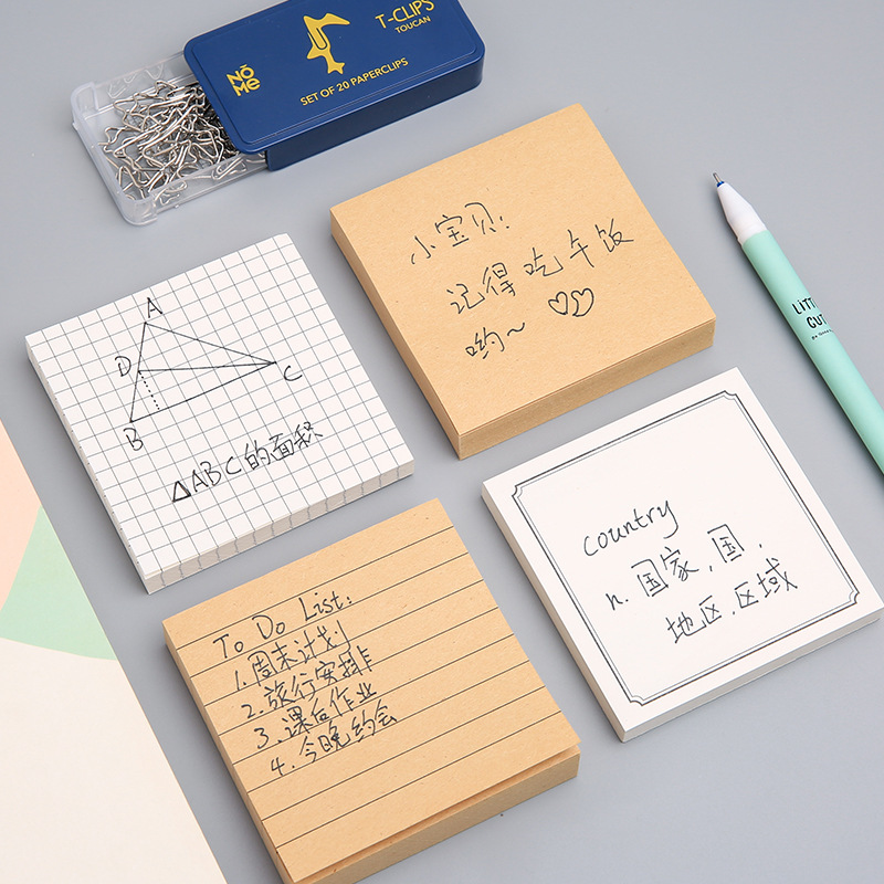 80 hojas de Bloc de notas adhesivas, pegatinas para planificador, blocs de escritura, suministros de oficina, cuaderno, notas adhesivas para hacer lista, notas, papelería